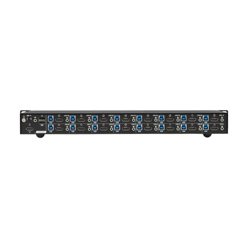 Tripp Lite B024-H4U16 16-Port 4K HDMI/USB KVM Switch - 4K 60 Hz Video/Audio, USB Peripheral Sharing, 1U Rack-Mount