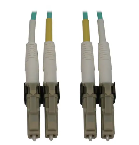 Tripp Lite N820X-03M 400G Multimode 50/125 OM3 Switchable Fiber Optic Cable (Duplex LC-PC M/M), LSZH, Aqua, 3 m (9.8 ft.)