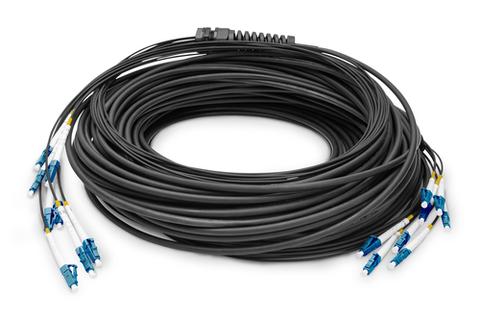 Pre-assembled fiber optic universal breakout cable, singlemode OS2, 8 fibers, LC/UPC - LC/UPC