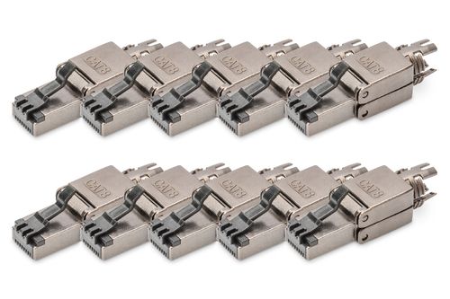Digitus CAT 8.I Field Termination Plug, Shielded, Tool-free - 10 pieces