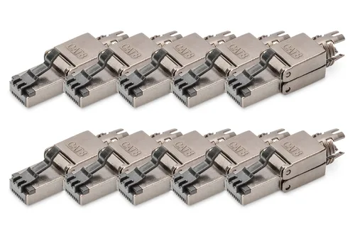 Digitus CAT 8.I Field Termination Plug, Shielded, Tool-free - 10 pieces