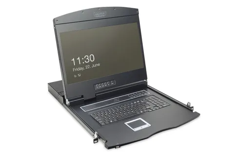 19" LCD KVM console, 8-port VGA, German keyboard