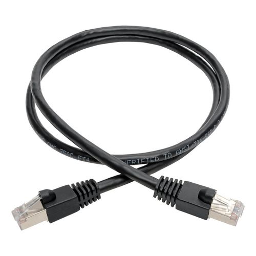 Tripp Lite N262-003-BK Cat6a 10G Snagless Shielded STP Ethernet Cable (RJ45 M/M), PoE, Black, 3 ft. (0.91 m)