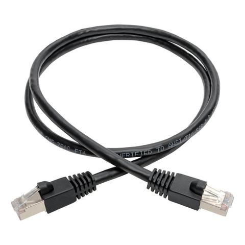 Tripp Lite N262-003-BK Cat6a 10G Snagless Shielded STP Ethernet Cable (RJ45 M/M), PoE, Black, 3 ft. (0.91 m)