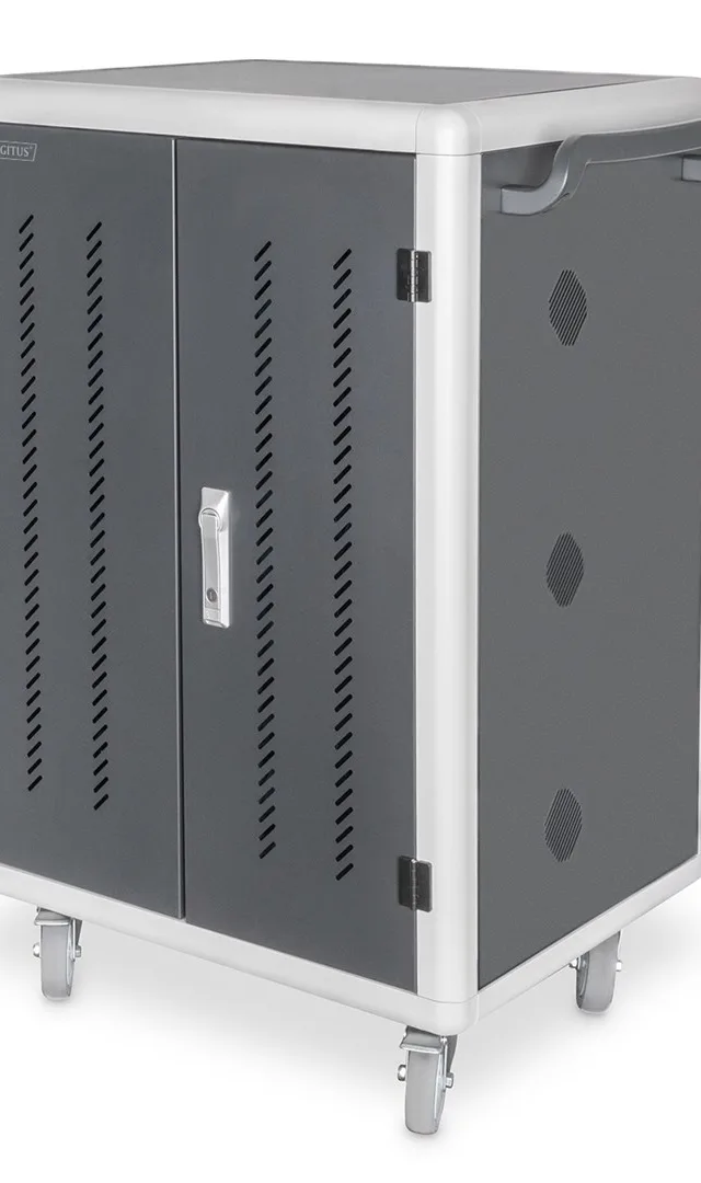 Mobile charging cabinet for 30 notebooks / tablets up to 16 inch, data synchronization, UV-C, USB-A