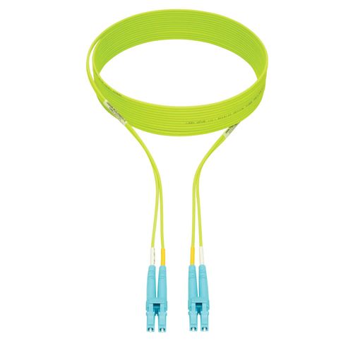 Tripp Lite N820-02M-OM5 100G Duplex Multimode 50/125 OM5 LSZH Fiber Optic Cable (LC/LC), Lime Green, 2 m