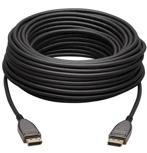 Tripp Lite P580F3-25M-8K6 DisplayPort Active Optical Cable (AOC), 8K 60 Hz (M/M), CL3 Rated, Latching Connectors, Black, 25 m (82 ft.)