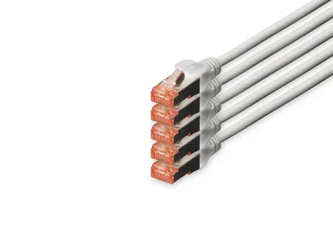 CAT 6 S/FTP patch cable, 5 pieces