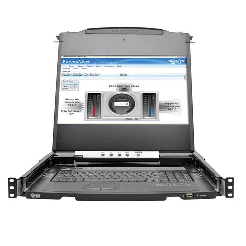 Tripp Lite B030-008-17-IP NetDirector 8-Port 1U Rack-Mount Console HDMI KVM Switch with 17 in. LCD and IP Remote Access, Dual Rail