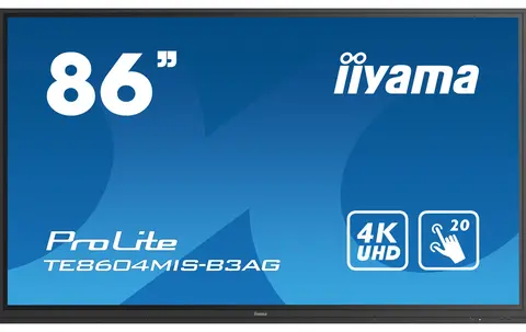 iiyama TE8604MIS-B3AG-REF Signage Display Interactive flat panel 2.17 m (85.6") LED Wi-Fi 400 cd/m² 4K Ultra HD Black Touchscreen Built-in processor Android 9 24/7