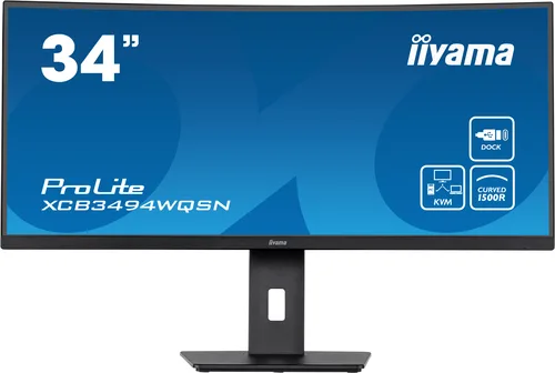 iiyama ProLite XCB3494WQSN-B5 computer monitor 86.4 cm (34") 3440 x 1440 pixels UltraWide Quad HD Black