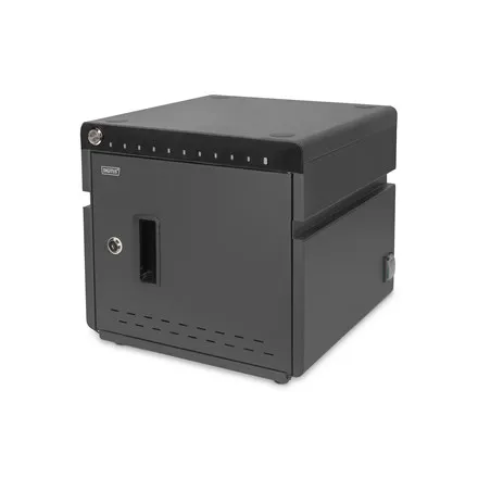 Mobile Desktop Charging Cabinet for 10 Notebooks/Tablets up to 13inch, UV-C, USB-C