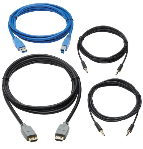 Tripp Lite P785-HKIT06 HDMI KVM Cable Kit for B005-HUA2-K and B005-HUA4 KVM, 4K HDMI, USB 3.2 Gen 1, 3.5 mm, 6 ft. (1.8 m)