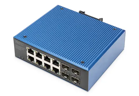 Industrial 8+4 port Gigabit Ethernet PoE switch
