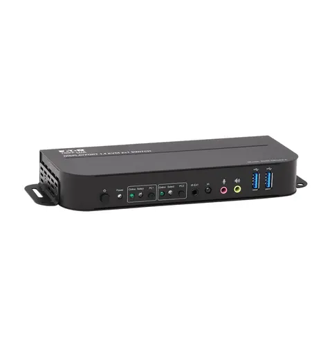 Tripp Lite B005-DPUA2-K 2-Port DisplayPort/USB KVM Switch - 4K 60 Hz, HDR, HDCP 2.2, IR, DP 1.4, USB Sharing, USB 3.0 Cables