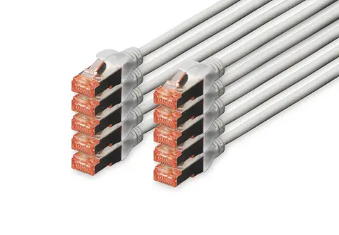 CAT 6 S/FTP patch cable, 10 pieces