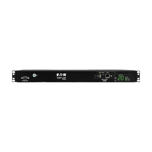Tripp Lite PDUMH20HVATNET 3.8kW Single-Phase Switched Automatic Transfer Switch PDU, Two 200-240V C20 Inlets, 8 C13 & 2 C19 Outputs, 1U, TAA