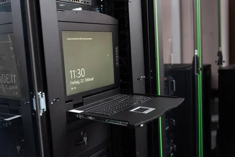 Modular HD LCD KVM console with 19" TFT, 16-port VGA KVM connection, touchpad, Swiss keyboard layout