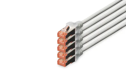 CAT 6 S/FTP patch cable, 5 pieces