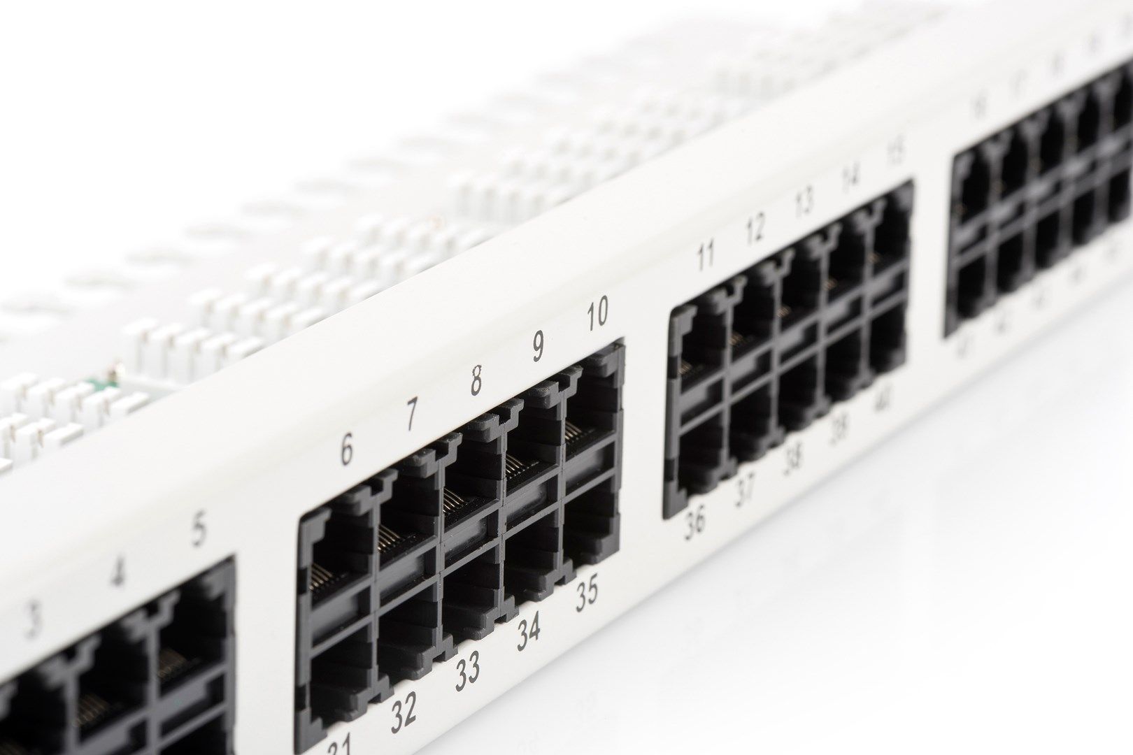 CAT 3 ISDN patch panel, unshielded, grey