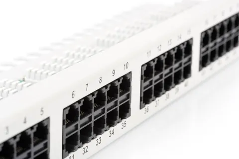 CAT 3 ISDN patch panel, unshielded, grey