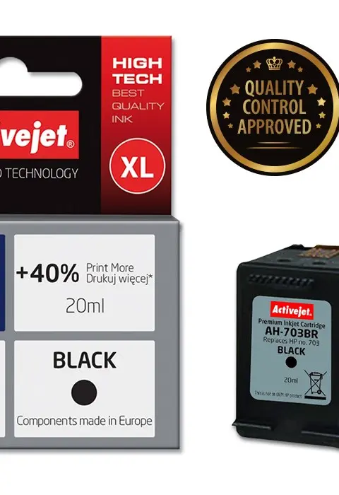 Activejet AH-703BR ink (replacement for HP 703 CD887AE; Premium; 20 ml; black)