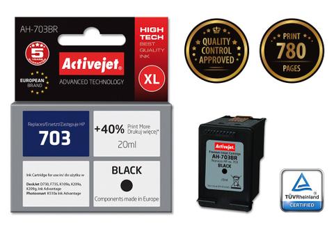 Activejet AH-703BR ink (replacement for HP 703 CD887AE; Premium; 20 ml; black)