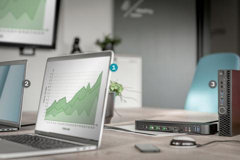 Digitus KVM Switch, 4-Port, 4K60Hz, 4 x DP in, 1 x DP/HDMI out